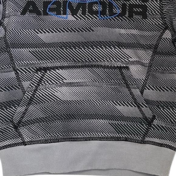 Under Armour Boys Hoodie Gray Black Logo Size 7 - Picture 6 of 12